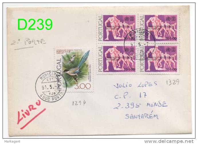 PORTUGAL # 1296 + 1329 X 4 - Used 1991 - Caixa # 8 - Brieven En Documenten