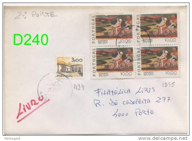 PORTUGAL # 1134 + 1395 X 4 - Used 1991 - Caixa # 8 - Brieven En Documenten