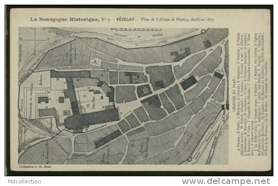 89 VEZELAY /    Plan De L'abbaye De Vézelay établi En 1870    / - Vezelay