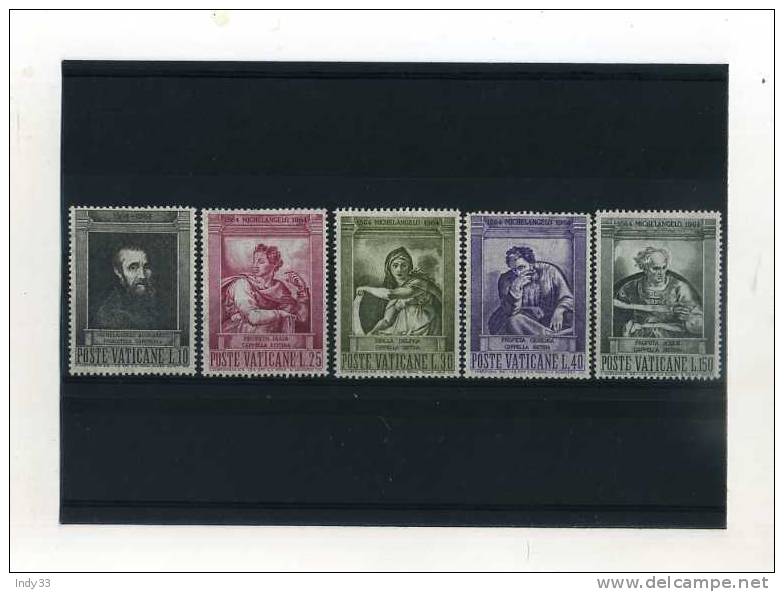 - VATICAN 1961/70 . TIMBRES  DE 1964 . SUITE SUR MICHEL-ANGE - Ungebraucht