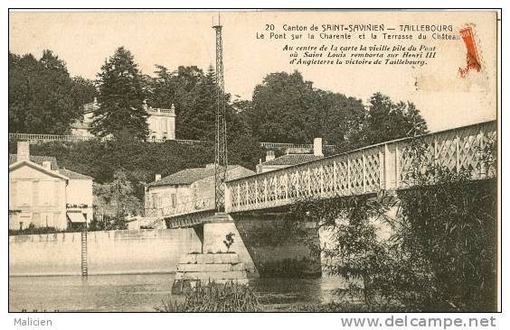 CHARENTE MARITIME-ref B154-canton De St Savinien -taillebourg - Le Pont Sur La Charente  -carte Bon Etat - - Autres & Non Classés