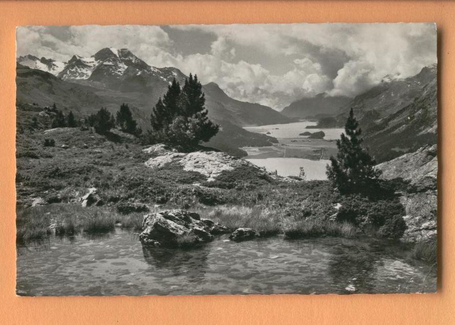 H1295 Vom Hahnensee Auf Oberengadiner-See Piz Margna.St Moritz 1957 Vers France.Photoglob 6038 - Saint-Moritz