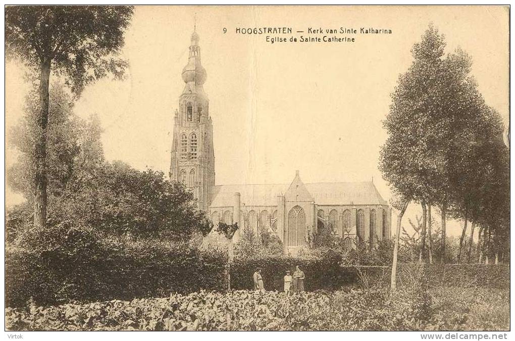 Hoogstraten : Kerk Van Sinte Katharina ( Geschreven Kaart Met Zegel ) - Hoogstraten