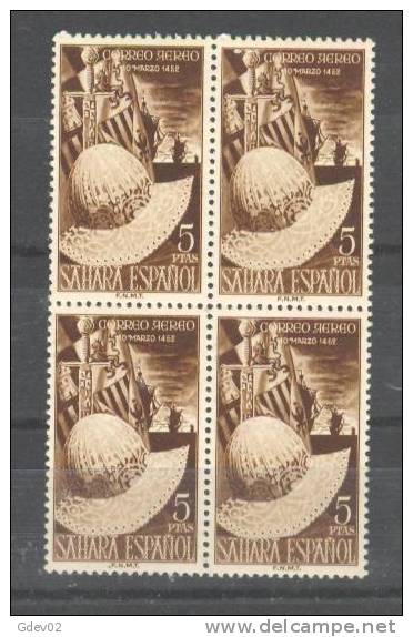 SA97-L2300.Maroc.Marocco.Fernando  El Catolico.SAHARA    ESPAÑOL.1952.(Ed 97** Bl4)SIN CHARNELA.LUJO - Spanische Sahara