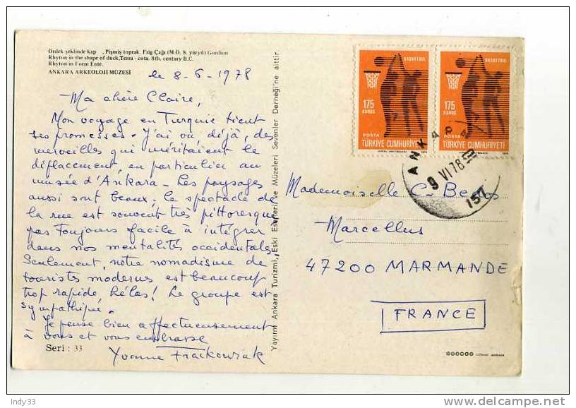 - AFFRANCHISSEMENT COMPOSE SUR CP  DE 1978 POUR LA FRANCE - Cartas & Documentos