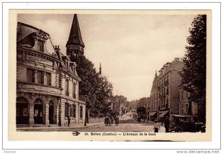 BRIVE - L'AVENUE DE LA GARE (SOCIETE GENERALE - VOITURE - AUTO)     (D19) - Banken