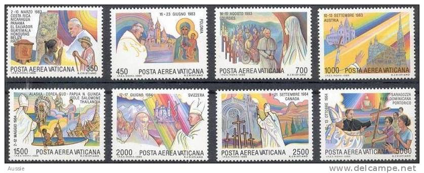 Vatican Vatikaan 1986 Yvertn° LP PA 75-82 *** MNH Cote 30 € Voyages De Jean-Paul II - Poste Aérienne