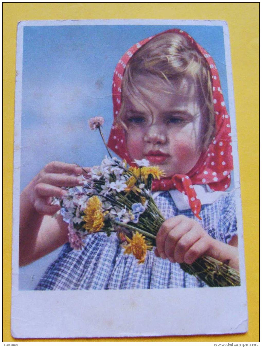 == Kind, Mädchen Mit Tuch , Girl 1948  , Mängel Marke Ab .. - Collections, Lots & Series