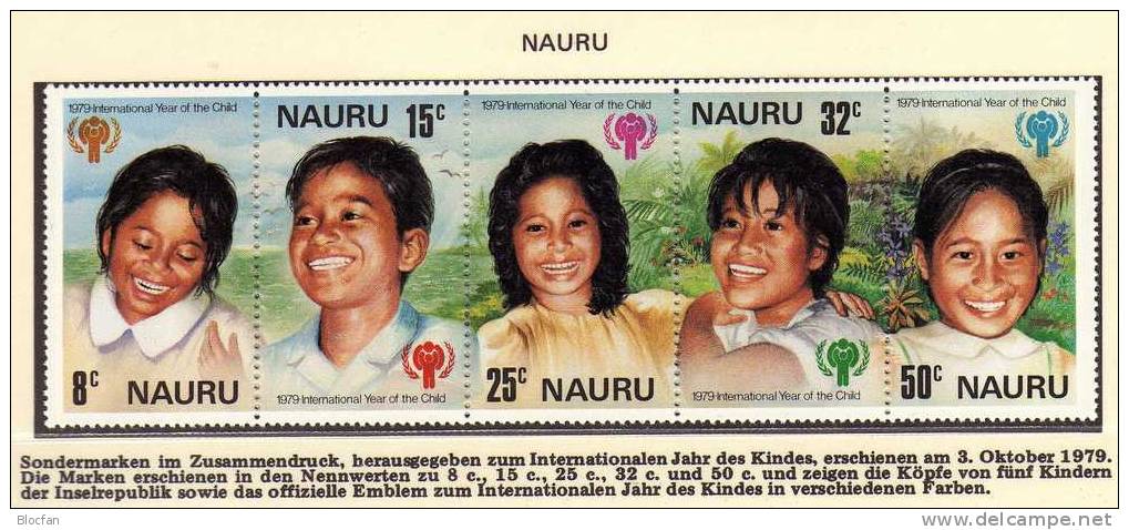 UNO-Jahr Des Kindes 1979 Papua Neu-Guinea 377/0,Nauru 198/2,Isle Of Man 157/8 ** 4€ Kinder/children Set Of UNICEF/UNESCO - Nauru