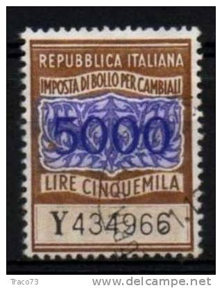 1963 / 81  IMPOSTA DI BOLLO PER CAMBIALI - LIRE 5.000 - Fil. Stelle - Fiscaux