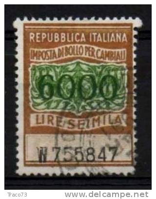 1963 / 81  IMPOSTA DI BOLLO PER CAMBIALI - LIRE 6.000 - Fil. Stelle - Steuermarken