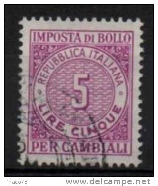 1957 / 62  IMPOSTA DI BOLLO PER CAMBIALI - LIRE  5 - Fil. Stelle - Fiscaux