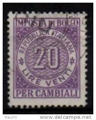 1957 / 62  IMPOSTA DI BOLLO PER CAMBIALI - LIRE  20 - Fil. Stelle - Steuermarken