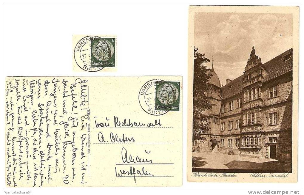 AK 4122 Varenholz Bei Rinteln Schloss Innenhof 22.8.39 12 VAREWNHOLZ RINTELN A Nach Ahaus Westfalen - Vlotho