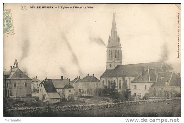 LE RUSSEY. L'église Et L'hôtel De Ville - Sonstige & Ohne Zuordnung