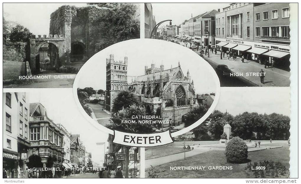 ANGLETERRE, EXETER, Multivues, écrite, Timbrée, De 1953 - Exeter