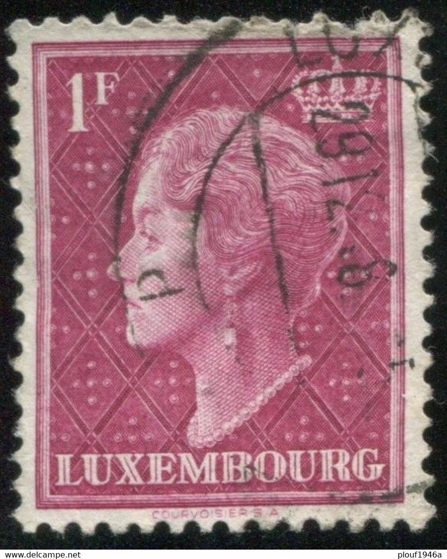 Pays : 286,04 (Luxembourg)  Yvert Et Tellier N° :   418 (o) - 1948-58 Charlotte De Profil à Gauche