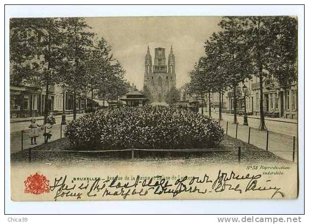 010162  -  Bruxelles  -  Avenue De La Reine Et L'Eglise De Laeken - Laeken