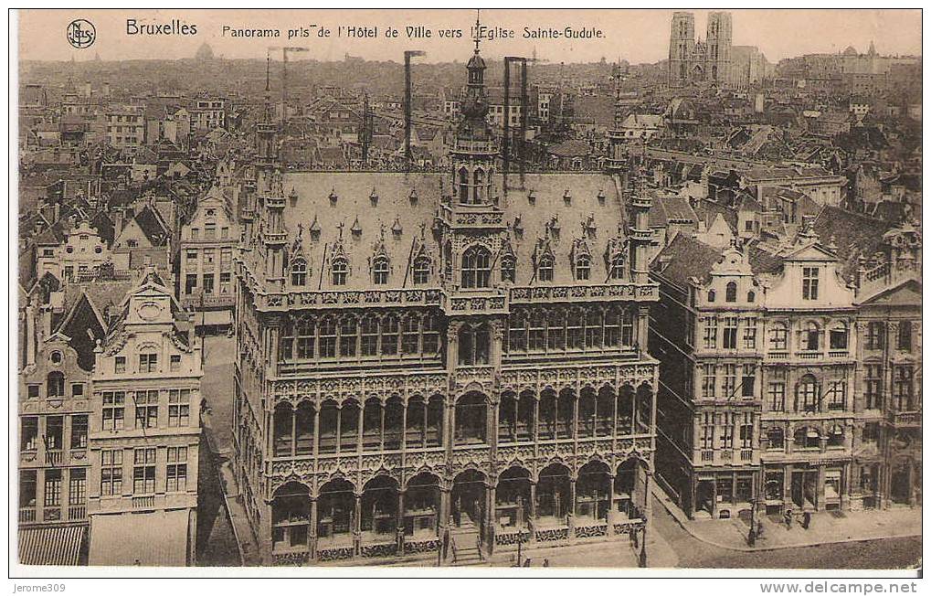 BELGIQUE - BRUXELLES - CPA - N°113 - Panorama Pris De L'Hôtel De Ville Vers L'Eglise Sainte-Oudule - Mehransichten, Panoramakarten