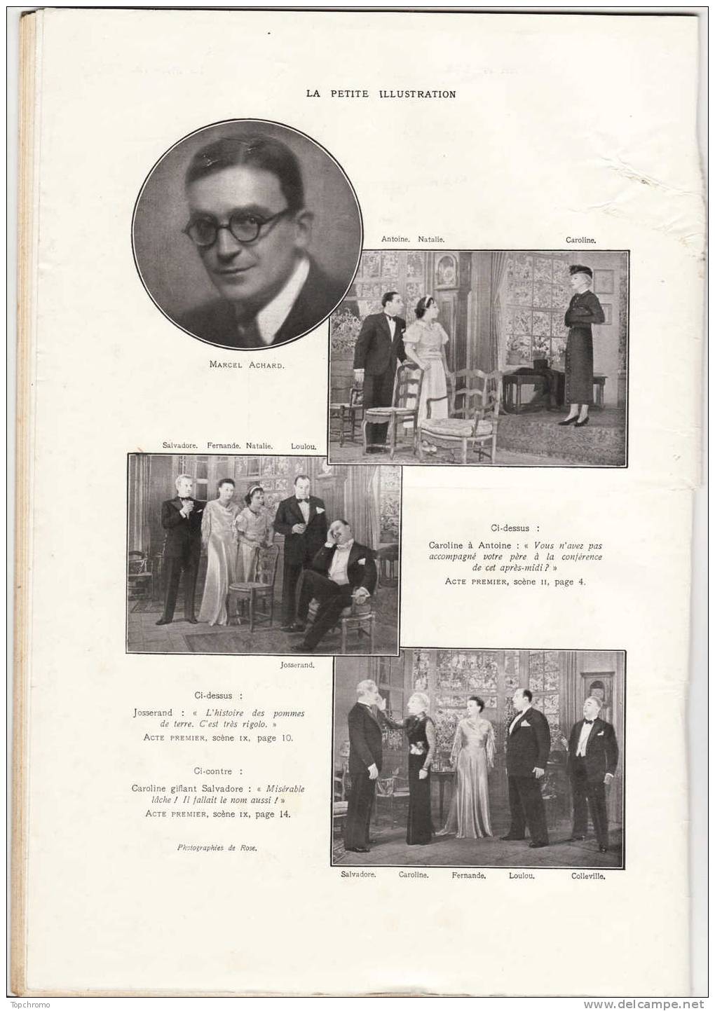 La Petite Illustration Théâtre Noix De Coco Marcel Achard 1936 Raimu Huguette Duflos Alerme - 1900 - 1949