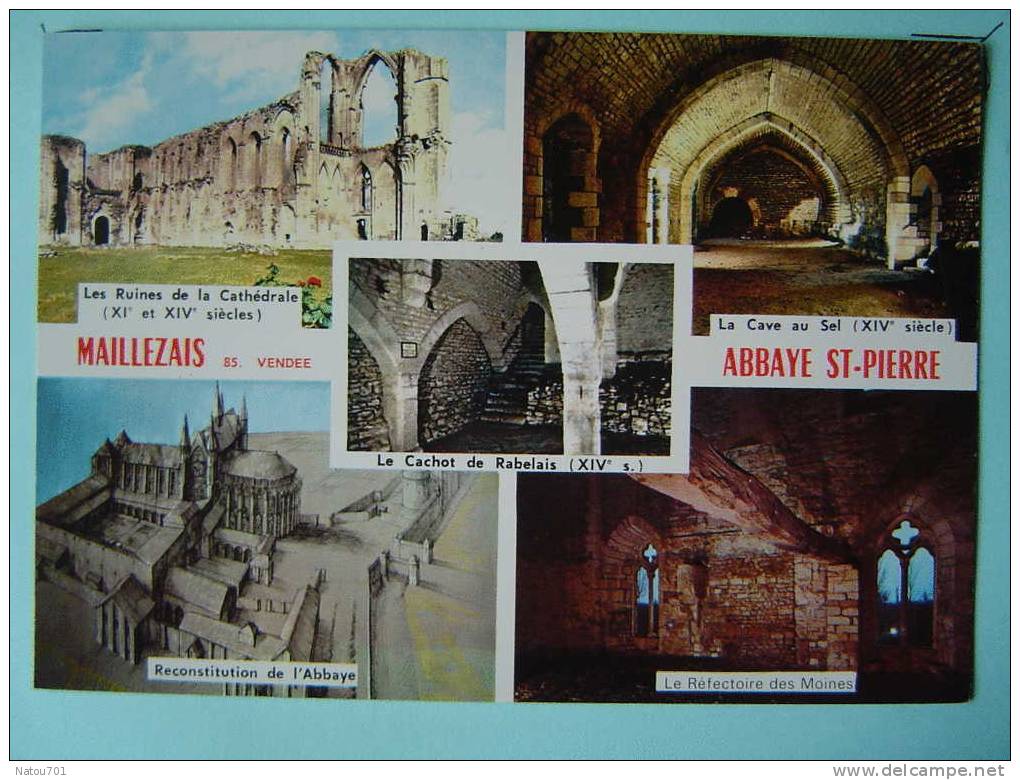 V3-85-nendee-maillezais -abbaye Saint Pierre-les Ruines-cave A Sel-refectoire Des Moines-multivues - Maillezais