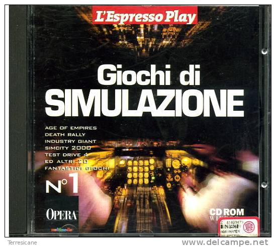 L'ESPRESSO PLAY N.1 GIOCHI DI SIMULAZIONE AGE OF EMPIRES DEATH RALLY SIMCITY TEST DRIVE ETC. - CD