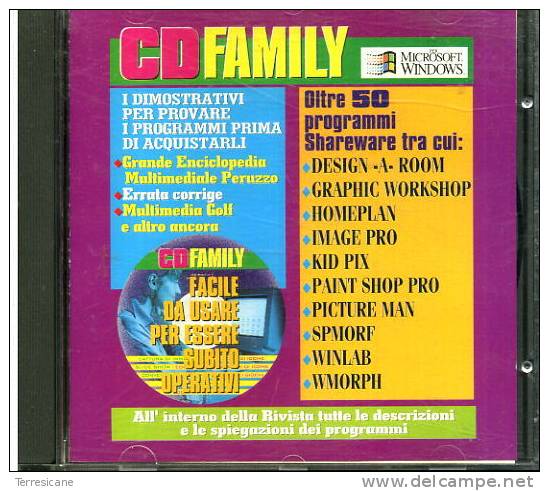 CDFAMILY OLTRE 50 PROGRAMMI SHAREWARE WIN PERUZZO EDITORE - CD