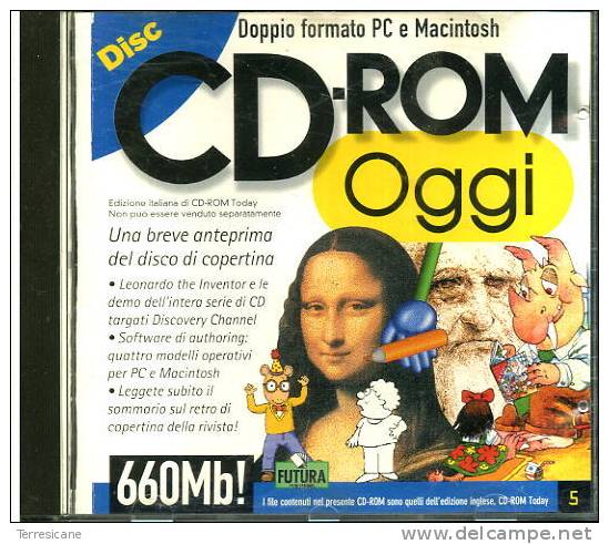 X CD ROM OGGI DOPPIO FORMATO PC E MACINTOSH 660 MB FUTURA N.5 - CD