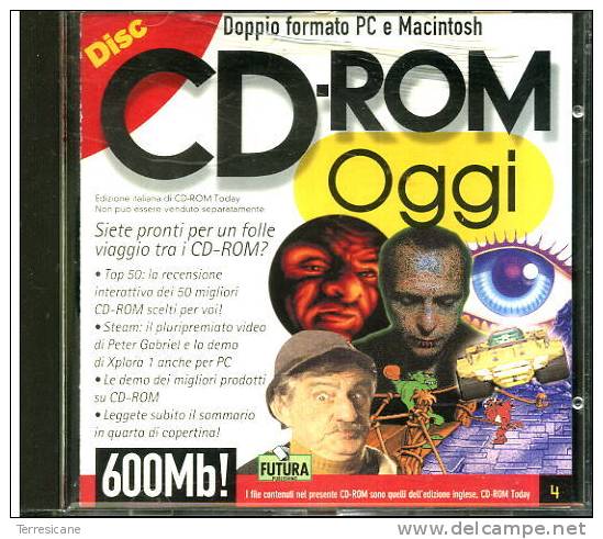 X CD ROM OGGI DOPPIO FORMATO PC E MACINTOSH 660 MB FUTURA N.4 - CD