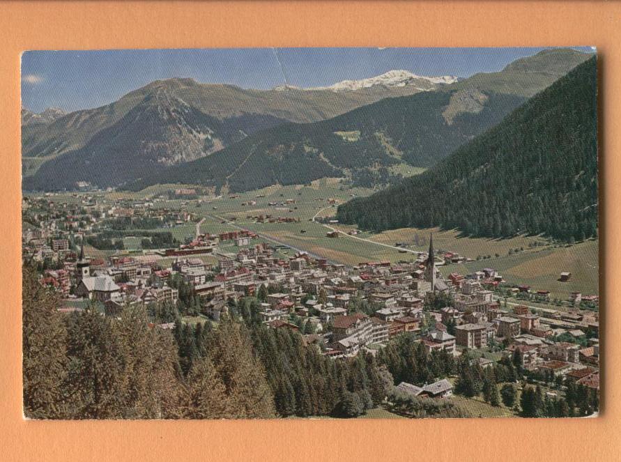 H1315 Davos Blick Auf Seehorn Pischahorn U. Bühlenberg. Cachet Touristique Davos 1953. Reiss 829 - Davos