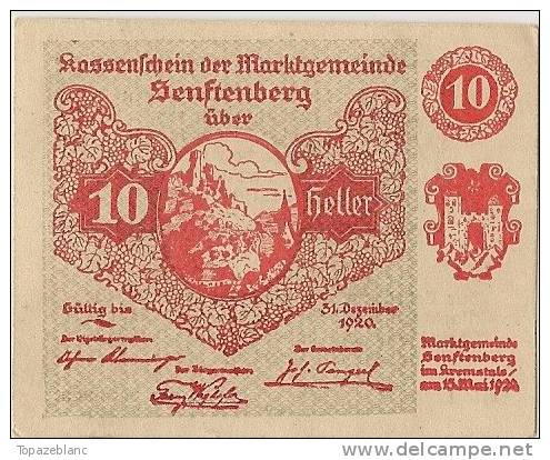 NOTGELD AUSTRIA / SENFTENBERG - 10 HELLER 1920 - Sonstige – Europa