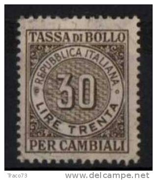 1957 / 62  - TASSA DI BOLLO PER CAMBIALI - LIRE  30  - Fil. Stella - Fiscaux