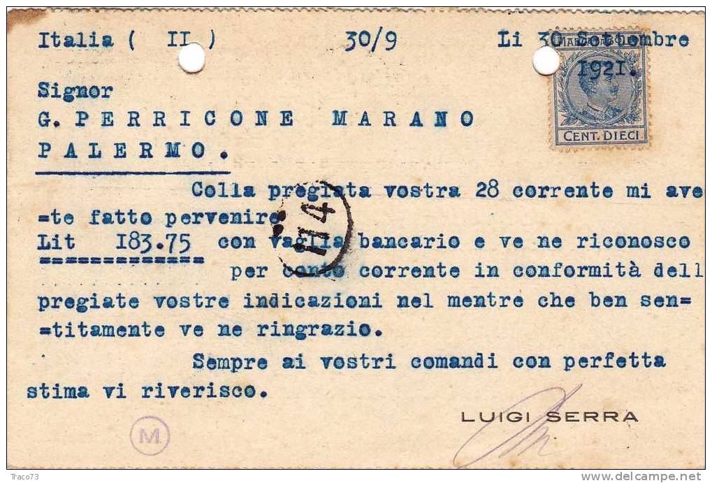 GENOVA   30.09.1942  - Card Cartolina - " Ag Di Trasp. LUIGI SERRA "  Firma - Publicité