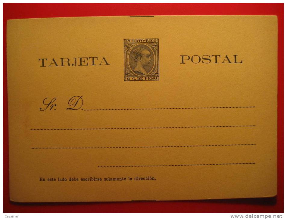 Nº5 2c Peso Tarjeta Entero Postal Stationery Postcard Puerto Rico - Porto Rico