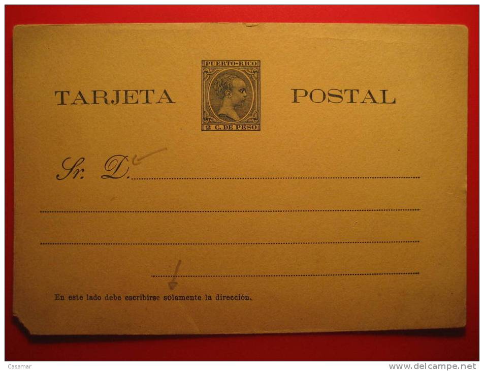 Nº5ci 2c Peso Variedad O(sol...) Grande + D Rota No Reseñado Laiz Punta Rota Tarjeta Entero Postal Stationery Postcard - Puerto Rico