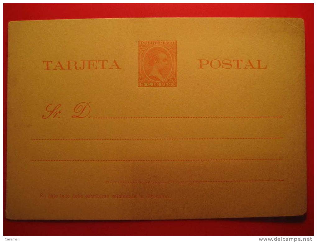 Nº6 3c Peso Mancha Parcial Tarjeta Entero Postal Stationery Postcard Puerto Rico - Puerto Rico