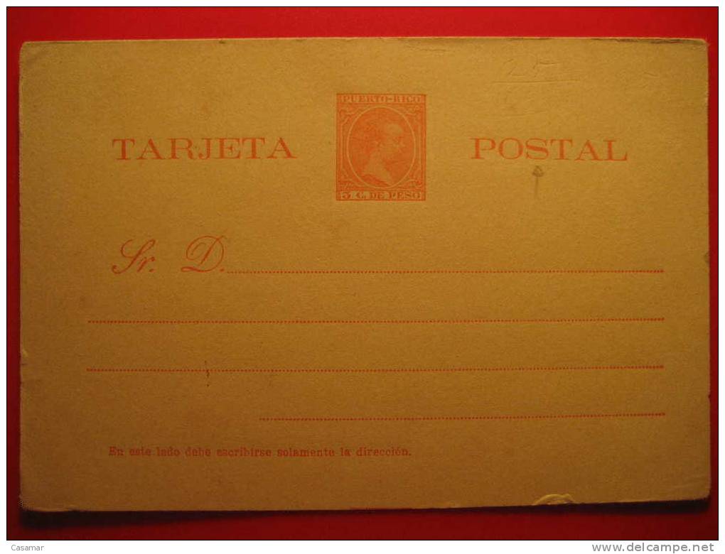 Nº6cf 3c Peso Variedad Laiz Rotura En S De Postal Tarjeta Entero Postal Stationery Postcard Puerto Rico - Porto Rico