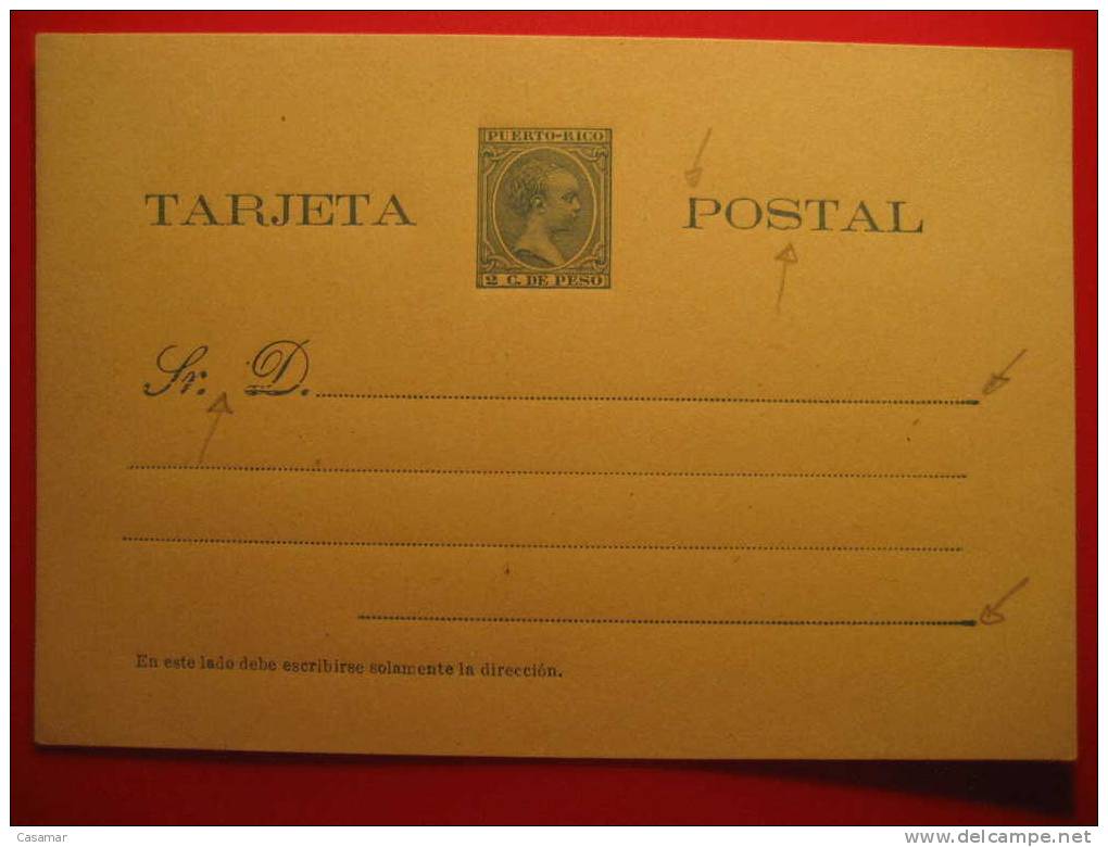 Nº7 2c Peso 5 Variedades De Composicion No Todas Reseñadas En Laiz Tarjeta Entero Postal Stationery Postcard Puerto Rico - Porto Rico