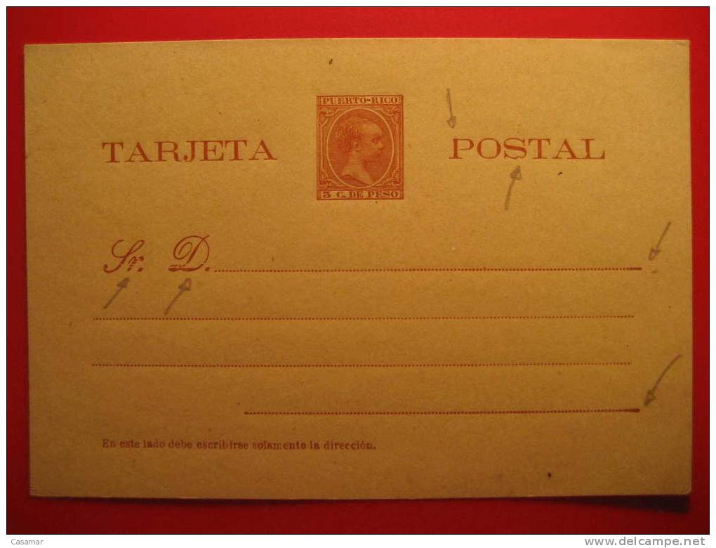 Nº8 3c Peso Variedades 8c (P Rota) 8ca (S Rota) + Srd Y 2 Finales Lineas Defec Tarjeta Entero Postal Stationery Postcard - Porto Rico