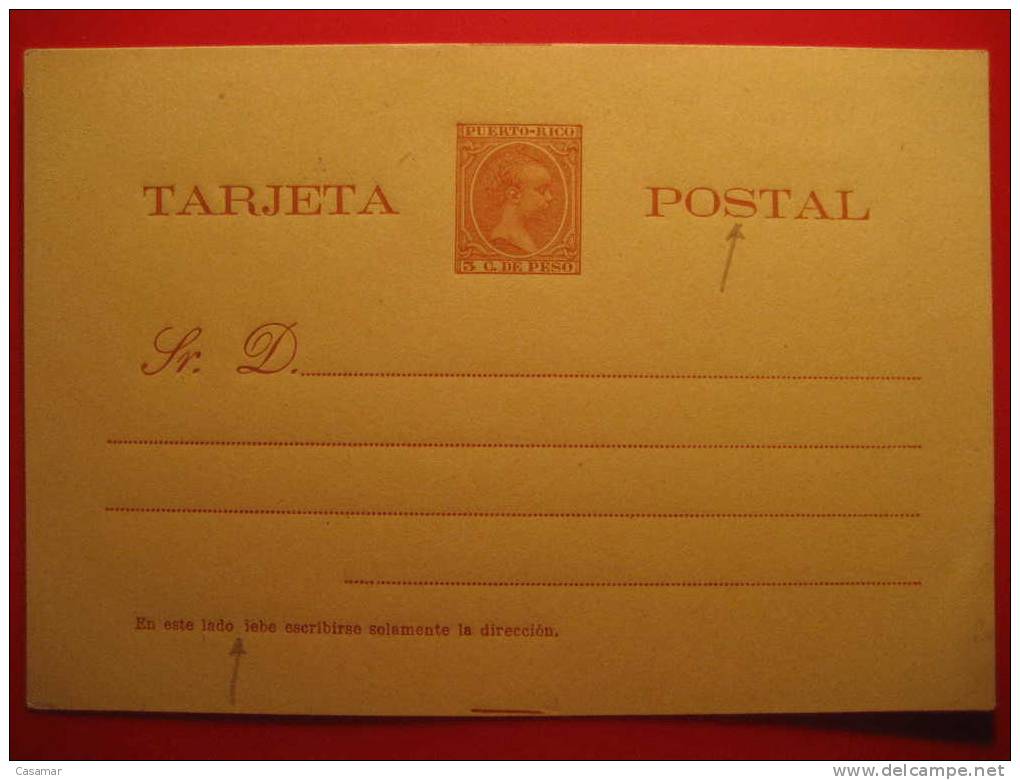 Nº8ca 3c Peso Variedad S Rota + Sin D (debe) Tarjeta Entero Postal Stationery Postcard Puerto Rico - Porto Rico