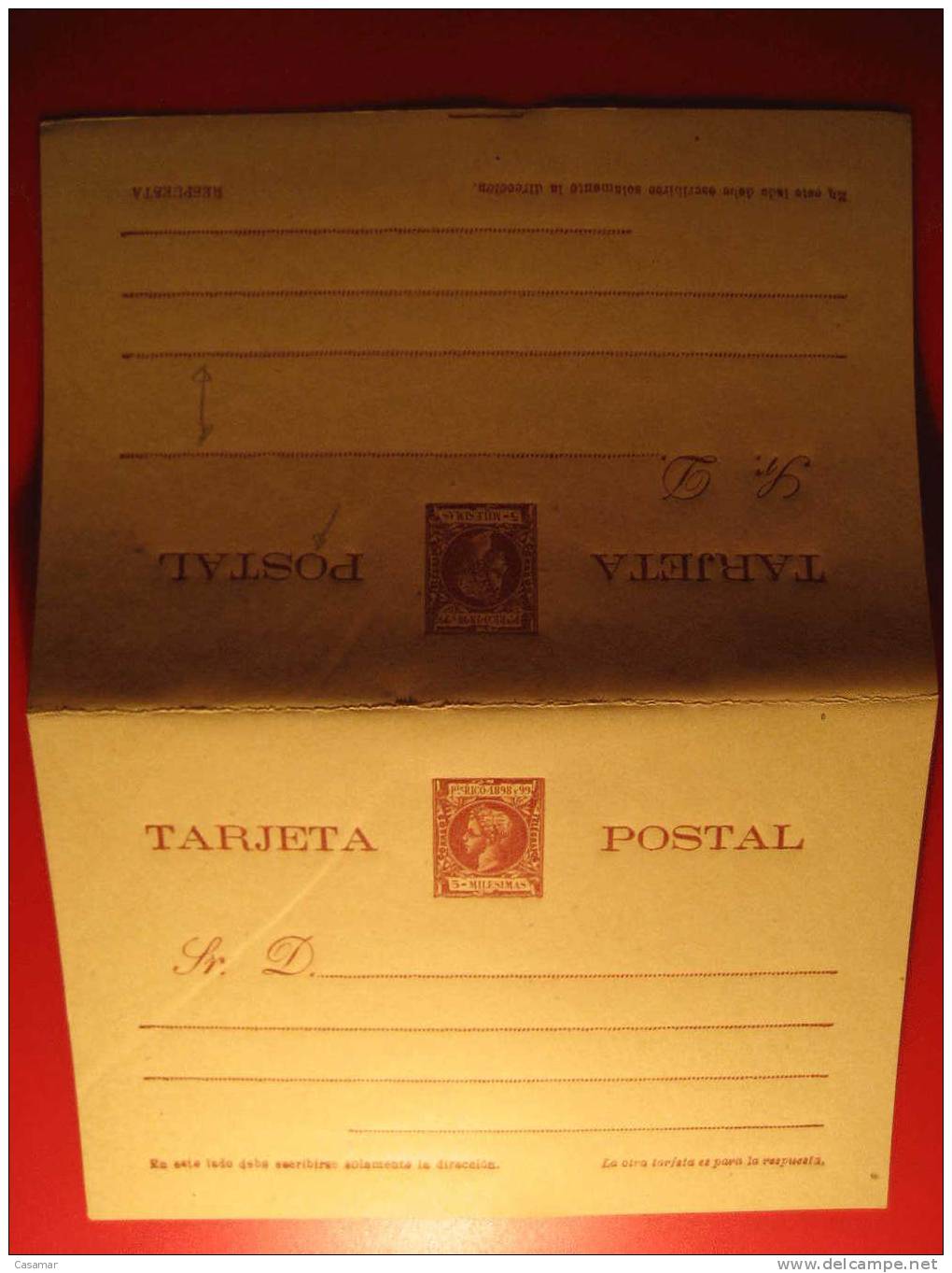 Nº13 5m Diversas Variedades De Composicion Tarjeta Doble + Respuesta Entero Postal Stationery Postcard Puerto Rico - Puerto Rico