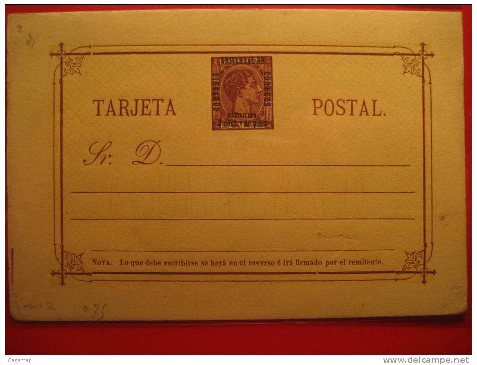 Nº2a Castaño Oscuro Sob Convenio Univ Correos Habilitado 3 Cent Peso Tarjeta Entero Postal Stationery Postcard FILIPINAS - Filipinas