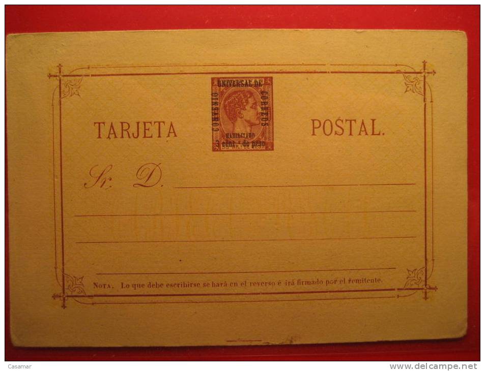 Nº2cc (cn En Vez De En) Sob. Conv. Univ. Correos Habil. 3 Cent Peso Tarjeta Entero Postal Stationery Postcard FILIPINAS - Philipines