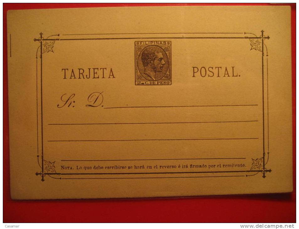 Nº4cb (primera Linea Inclinada Al Inicio) 2c De Peso Tarjeta Entero Postal Stationery Postcard FILIPINAS - Philippinen