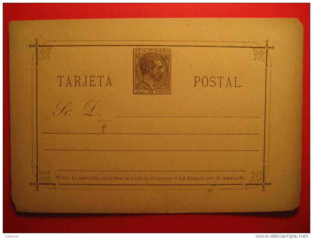 Nº4cc (más Espacio Entre D Y La Linea) 1 P Rotura Y 2 Red 2c De Peso Tarjeta Entero Postal Stationery Postcard FILIPINAS - Philipines