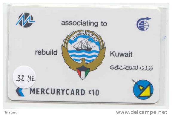 GPT (31 MERA) Magnetic/Mercurycard/Rebuild Kuwait/National Coat Of Arms With Mast In Front Of Dhows Sail - Koweït