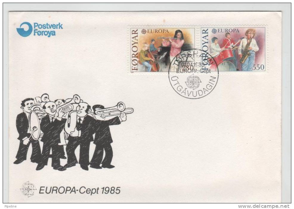 Faroe Islands FDC Music EUROPA CEPT 1-4-1985 With Cachet - 1985