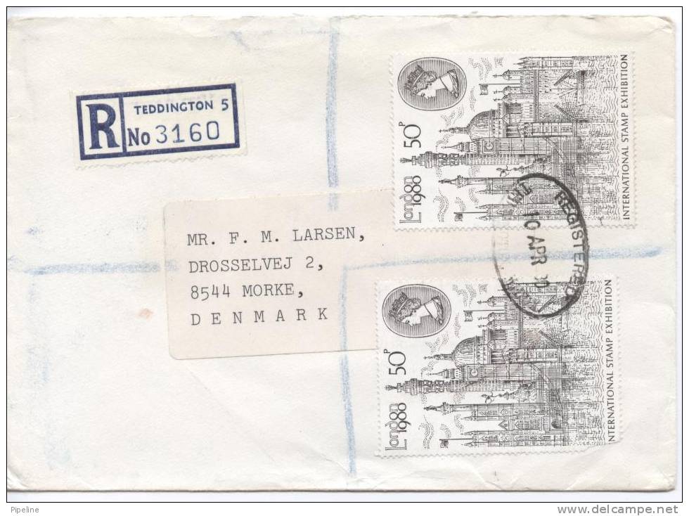 Great Britain Registered Cover Sent To Denmark Teddington 10-4-1980 Good Stamped - Unclassified