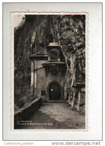 Cp, Suisse, VS Valais, St-Maurice, Chapelle De Notre-Dame De Scex, Voyagée 1946 - Saint-Maurice