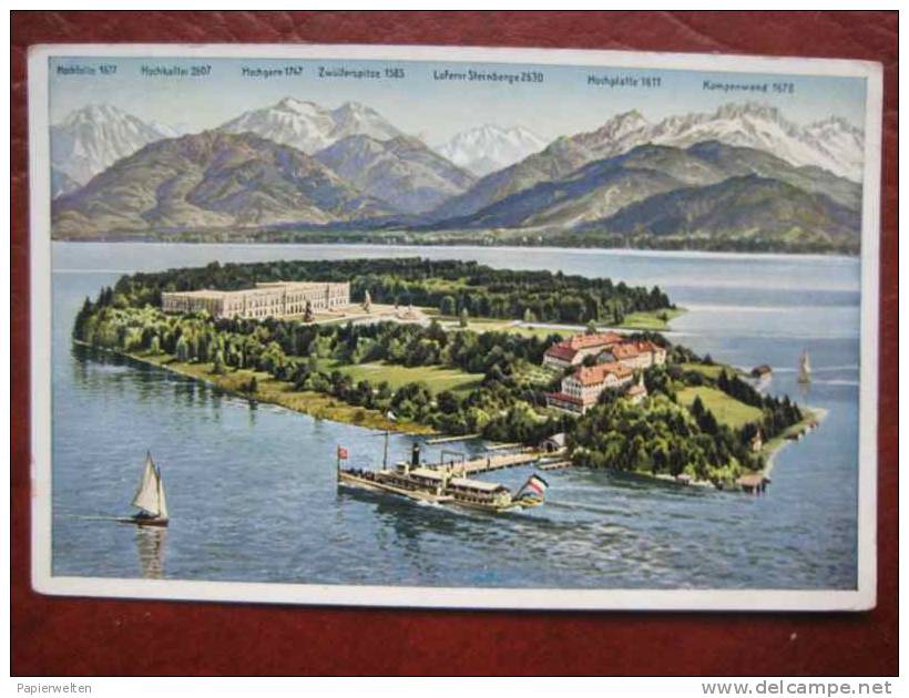 Chiemsee Herreninsel - Künstlerpanorama - Chiemgauer Alpen